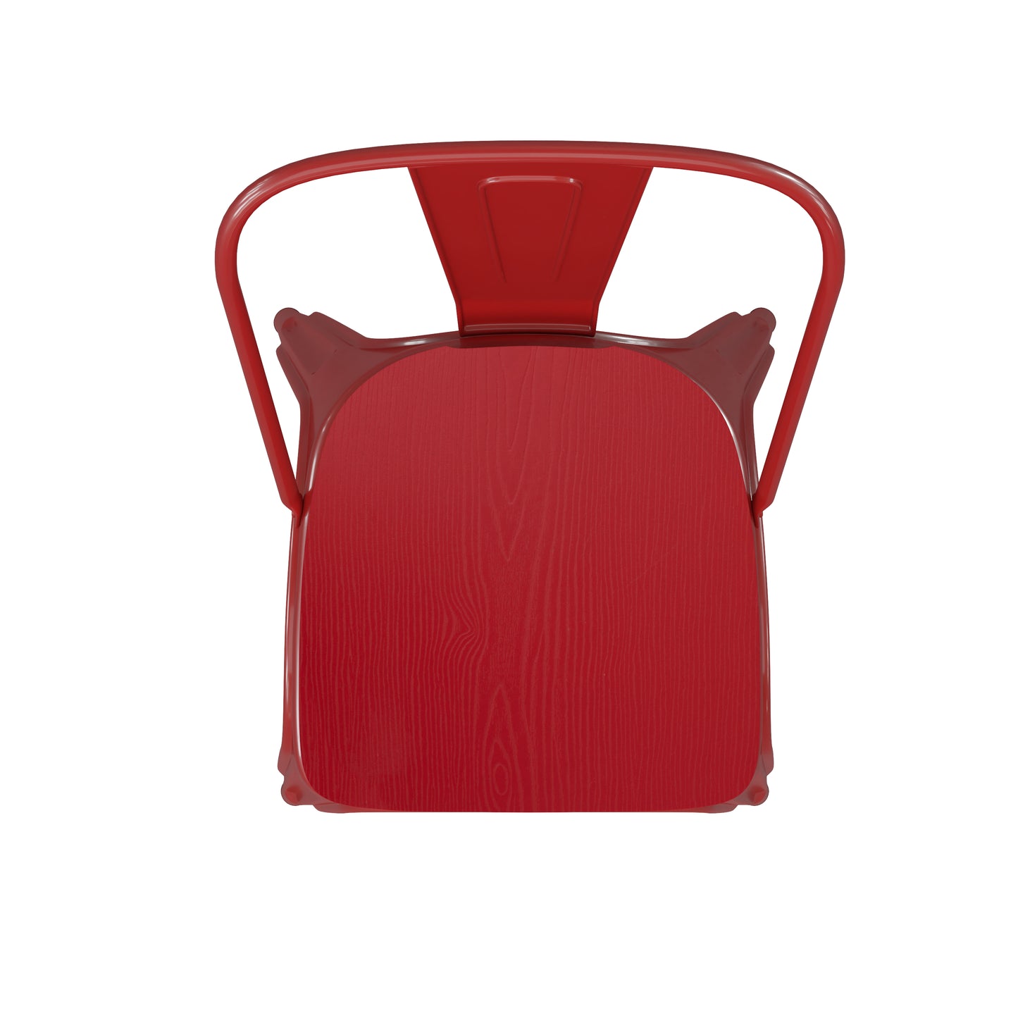 Red Metal Chair-Red Seat CH-31230-RED-PL1R-GG