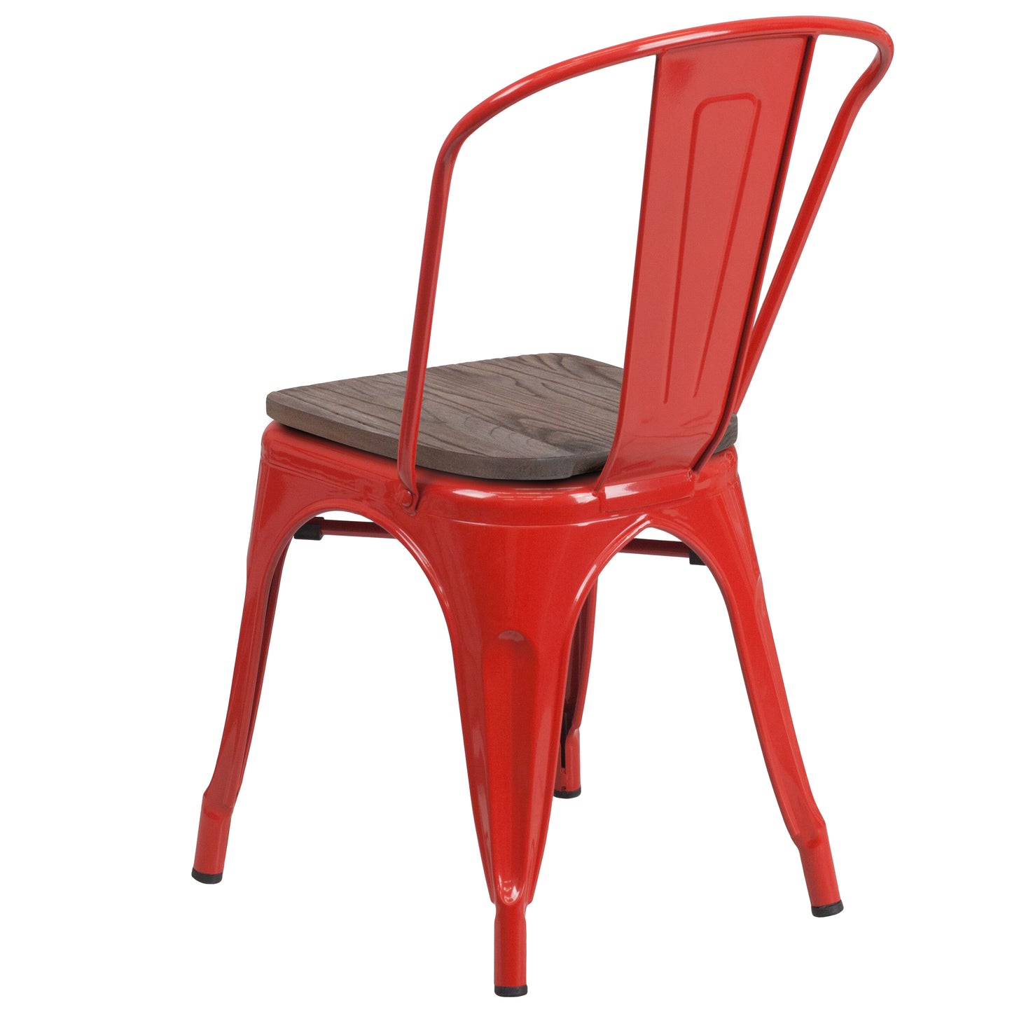 Red Metal Stack Chair CH-31230-RED-WD-GG