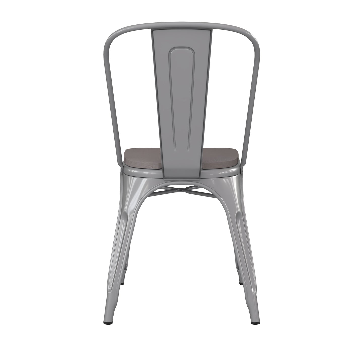 Silver Metal Chair-Gray Seat CH-31230-SIL-PL1G-GG