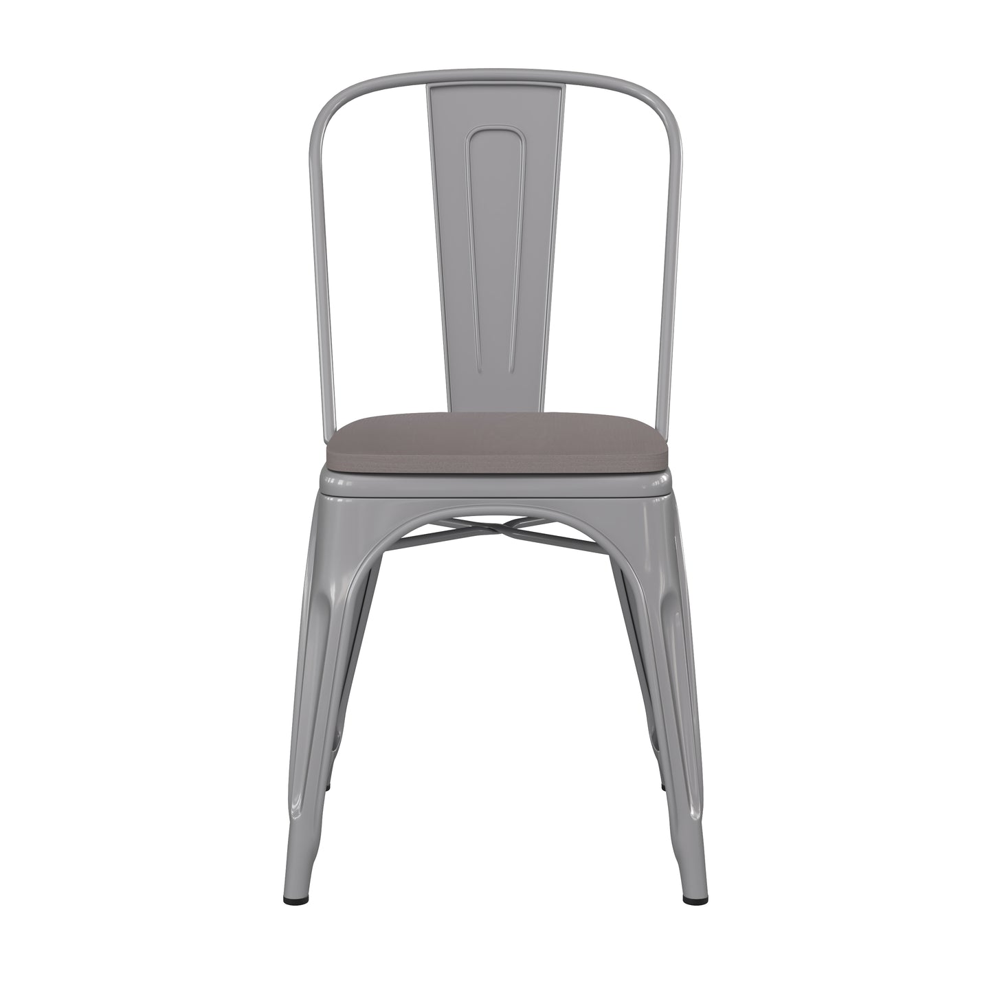 Silver Metal Chair-Gray Seat CH-31230-SIL-PL1G-GG