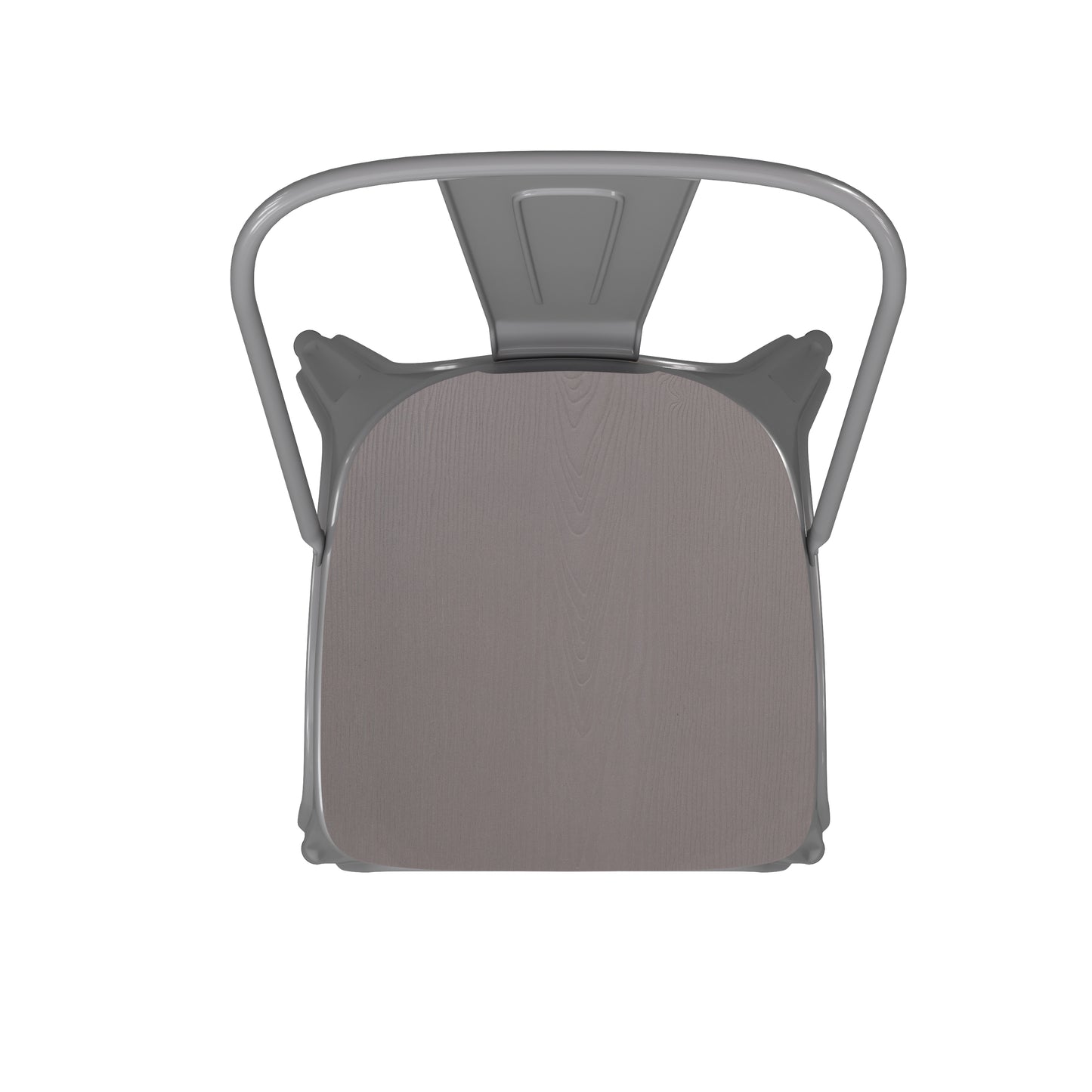 Silver Metal Chair-Gray Seat CH-31230-SIL-PL1G-GG