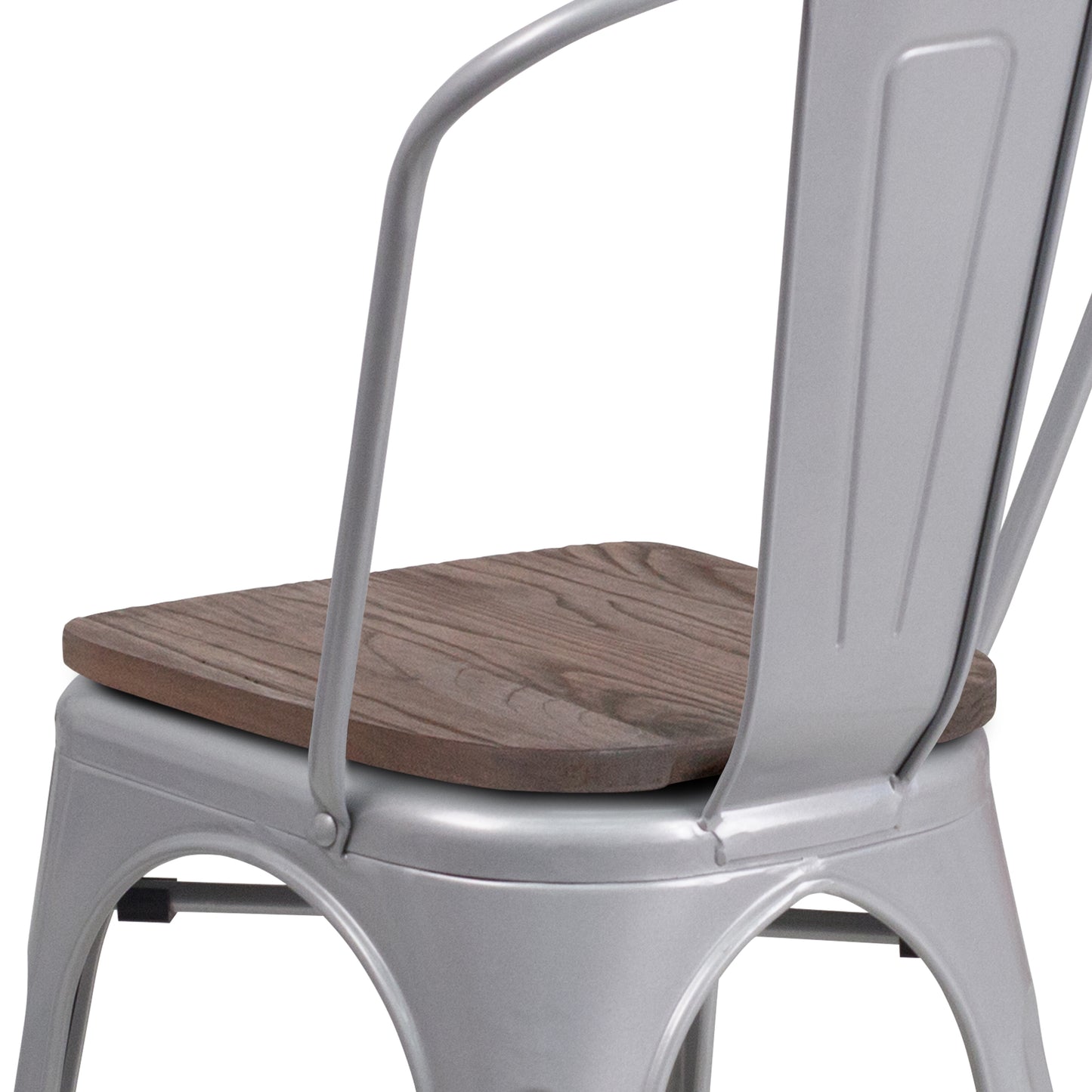 Silver Metal Stack Chair CH-31230-SIL-WD-GG