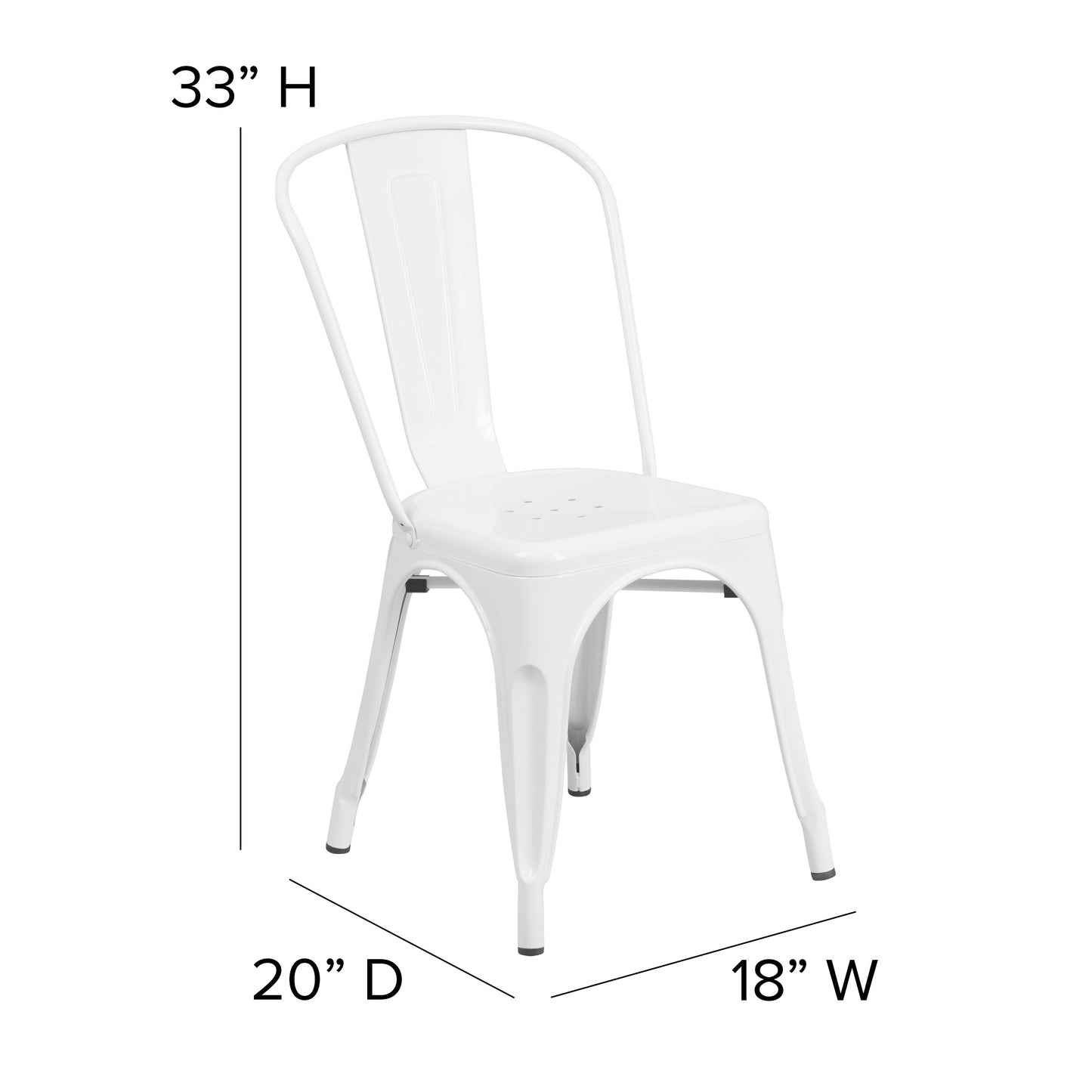 White Metal Chair CH-31230-WH-GG