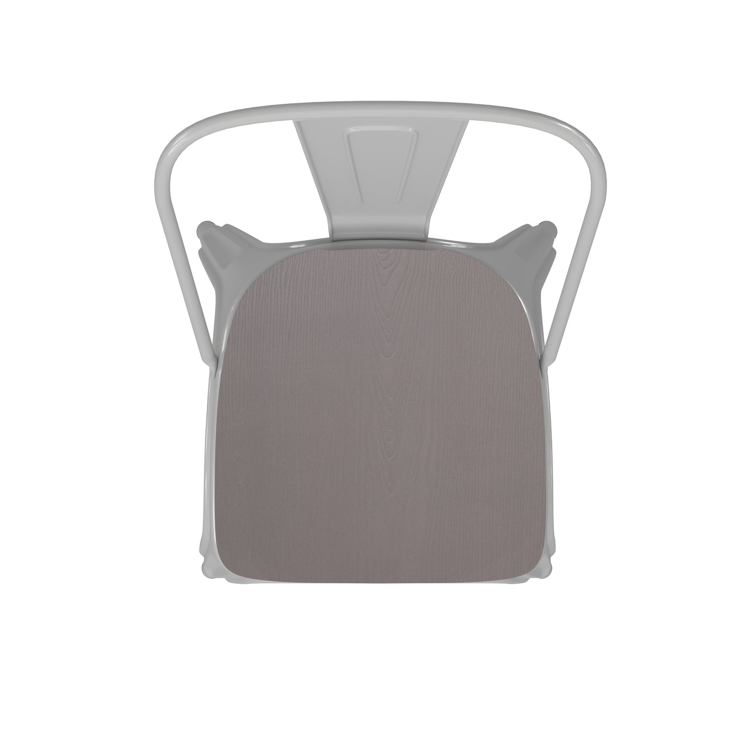 White Metal Chair-Gray Seat CH-31230-WH-PL1G-GG