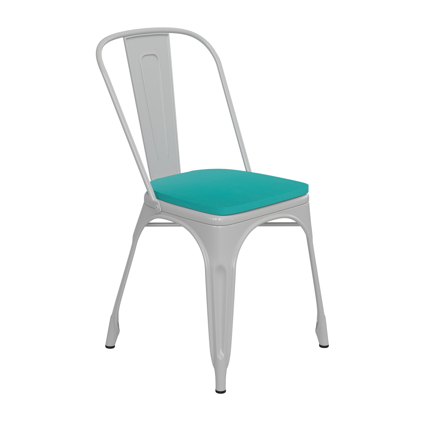 White Metal Chair-Mint Seat CH-31230-WH-PL1M-GG