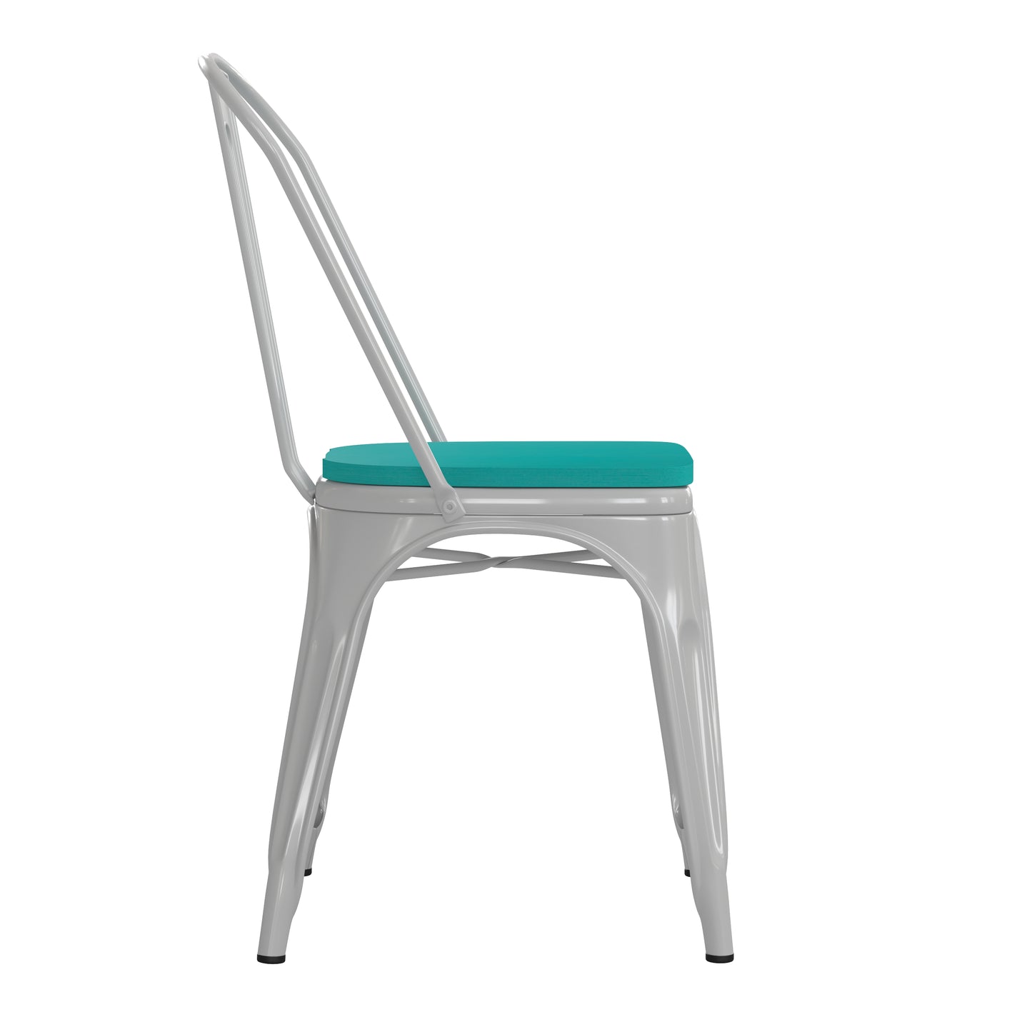 Modern Colorful Stack Chair with Poly Resin Seat for Commercial or Residential Use