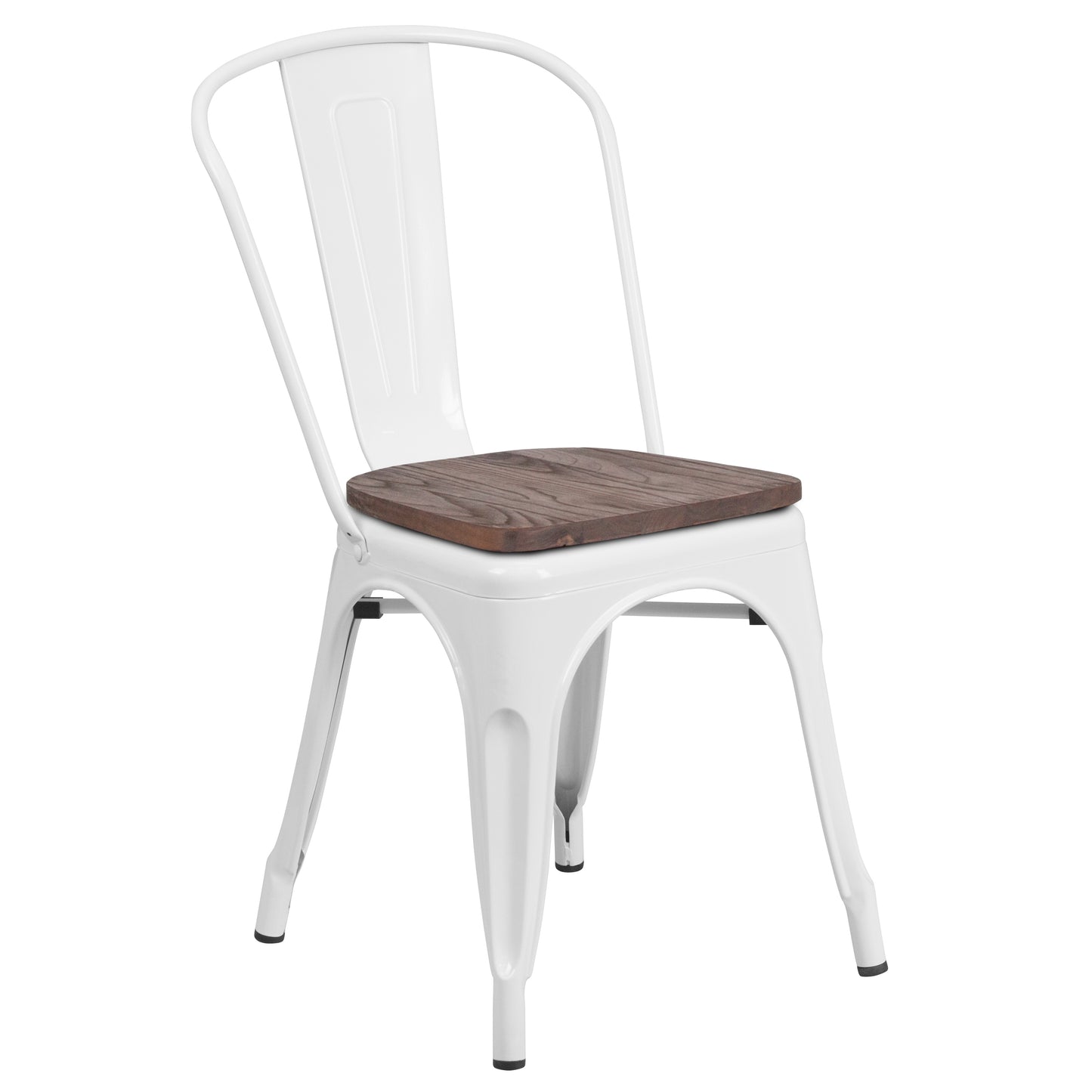 White Metal Stack Chair CH-31230-WH-WD-GG