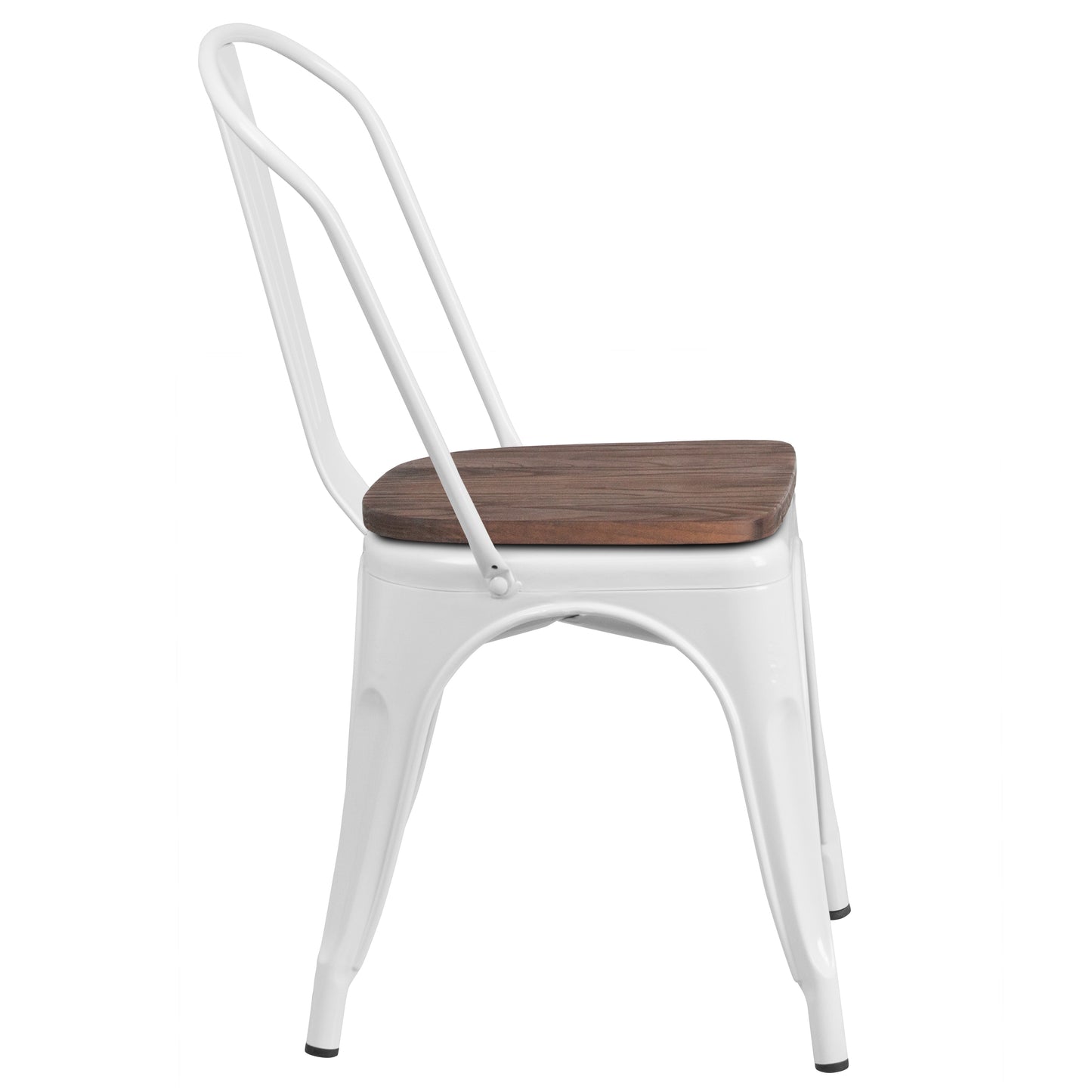 White Metal Stack Chair CH-31230-WH-WD-GG