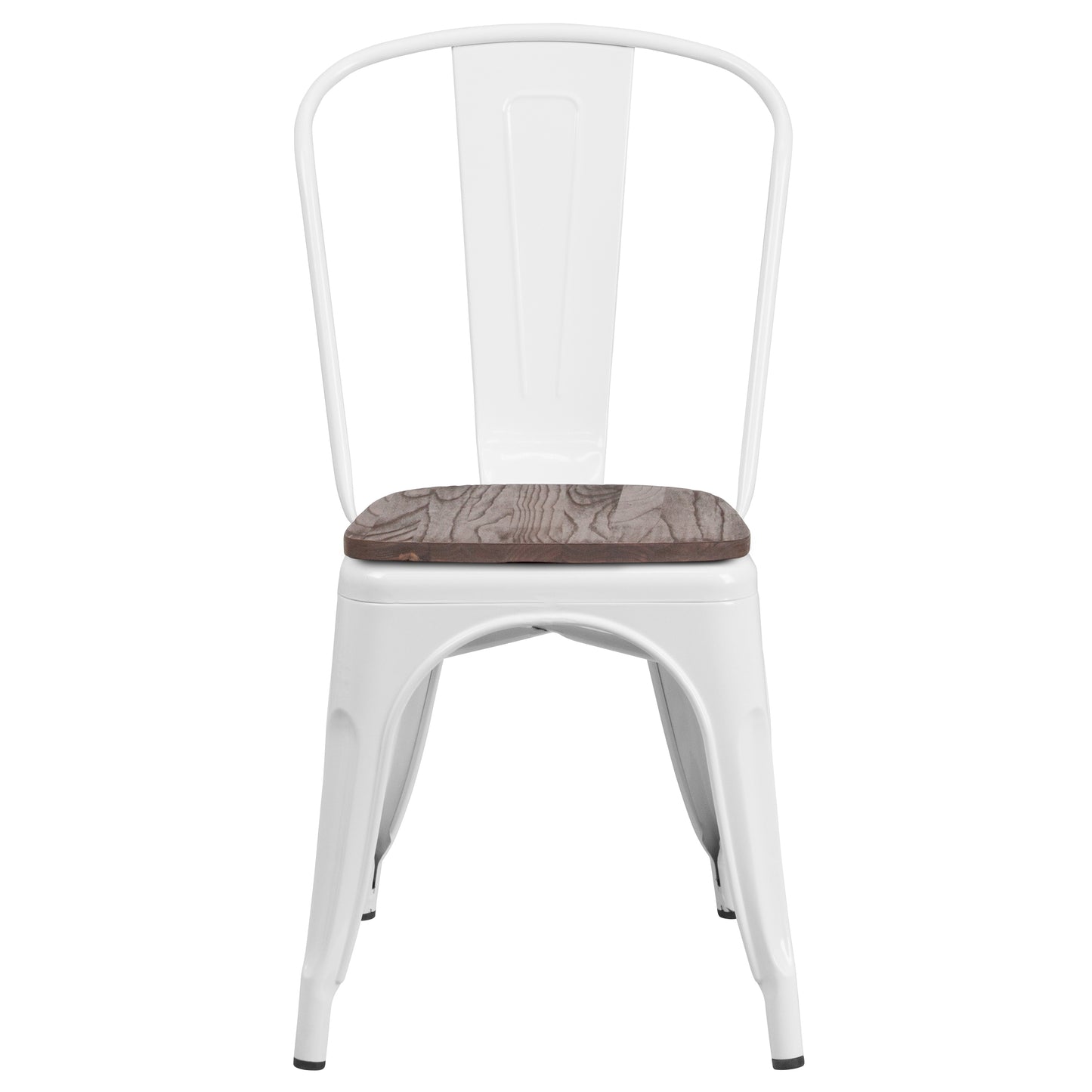 White Metal Stack Chair CH-31230-WH-WD-GG