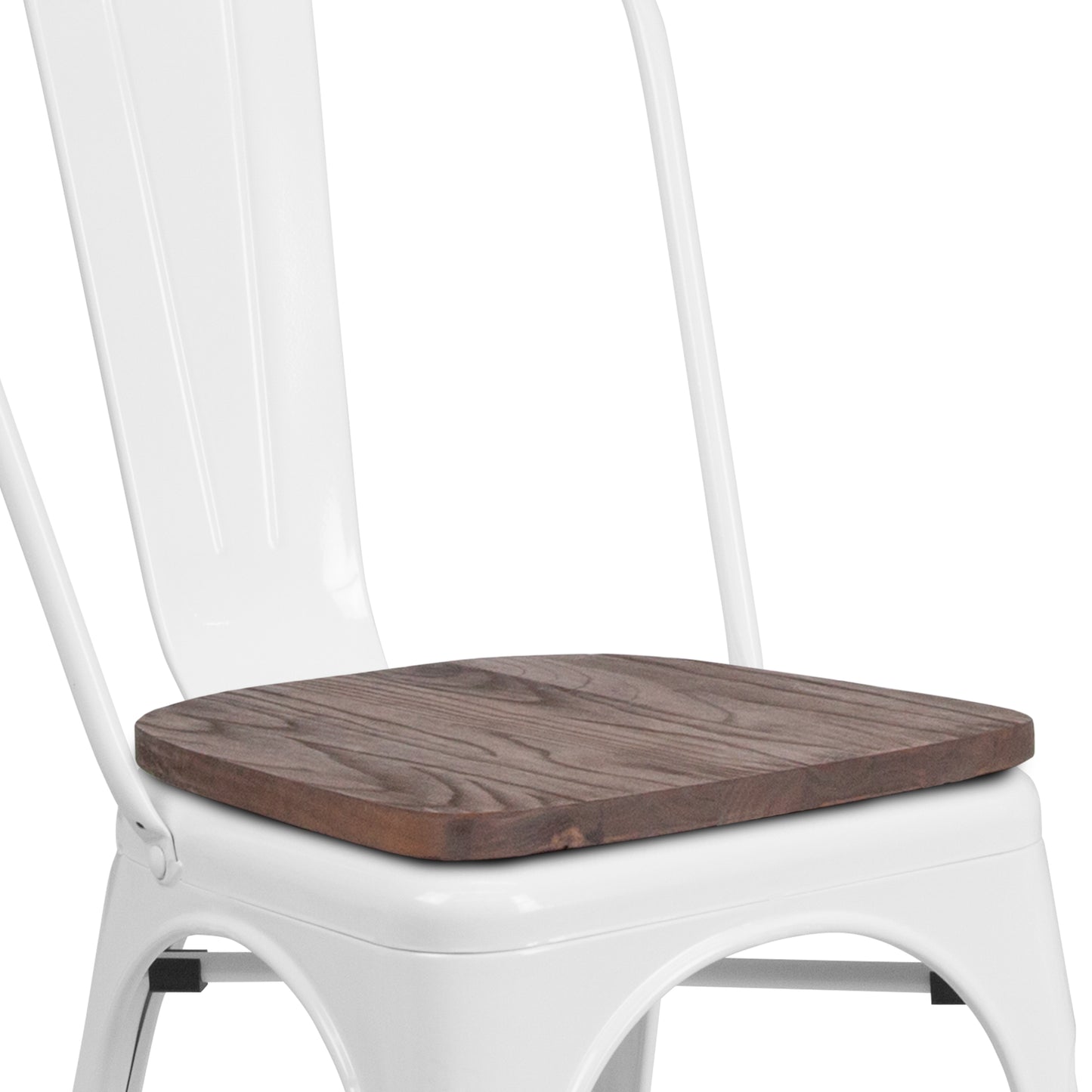 White Metal Stack Chair CH-31230-WH-WD-GG