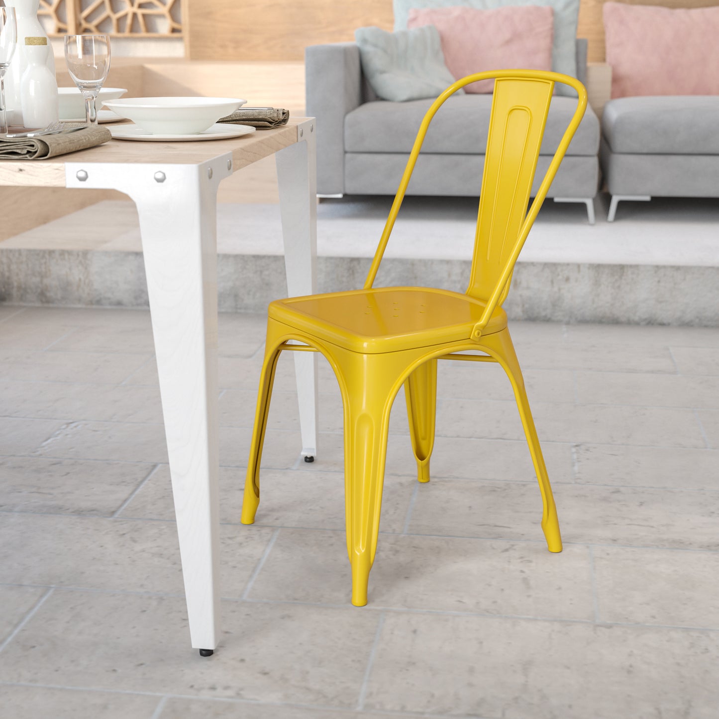 Yellow Metal Chair CH-31230-YL-GG