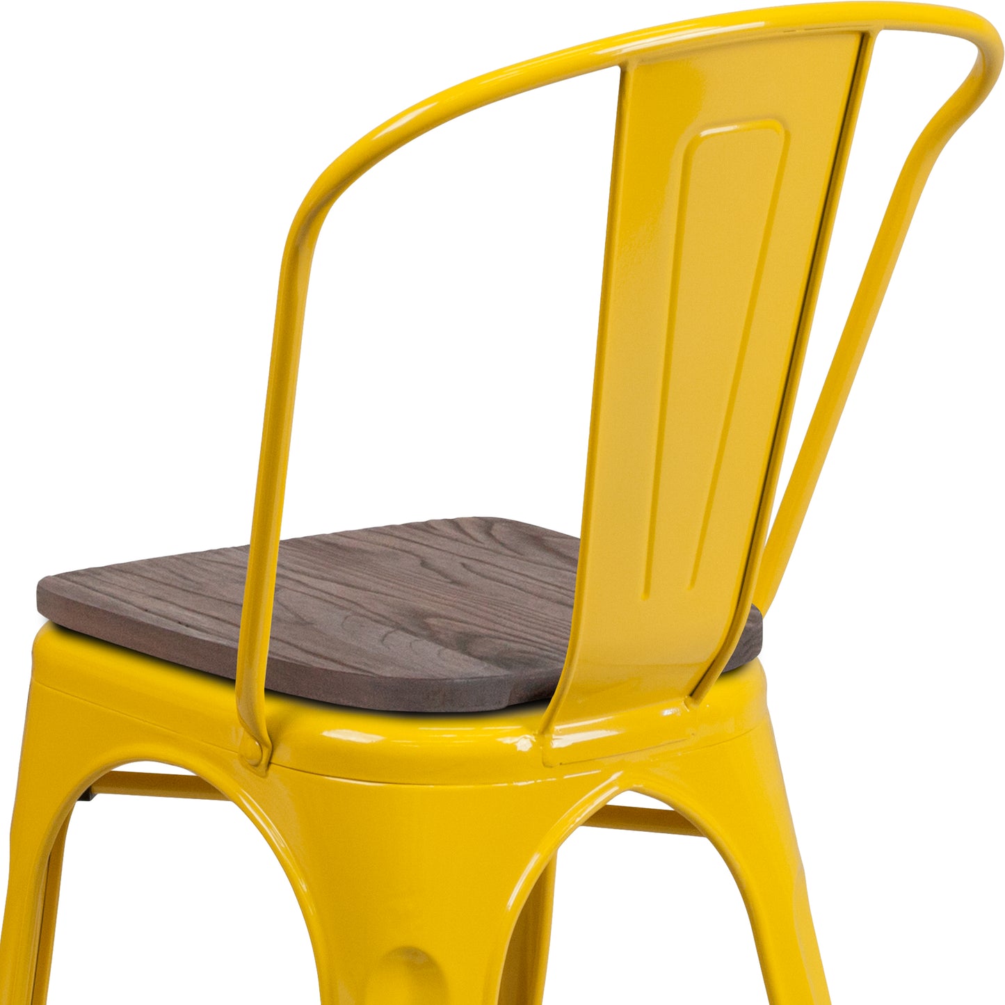 Yellow Metal Stack Chair CH-31230-YL-WD-GG