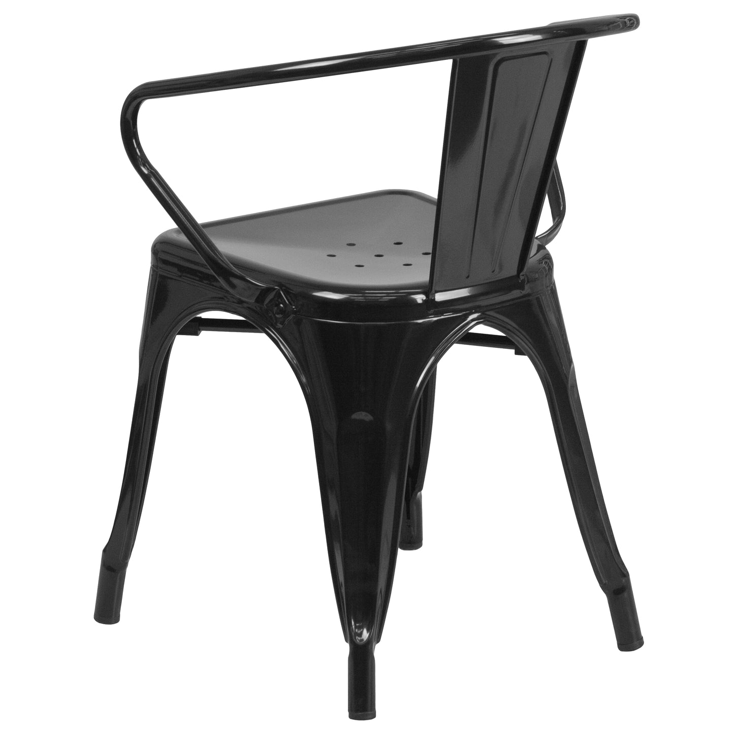 Black Metal Chair With Arms CH-31270-BK-GG