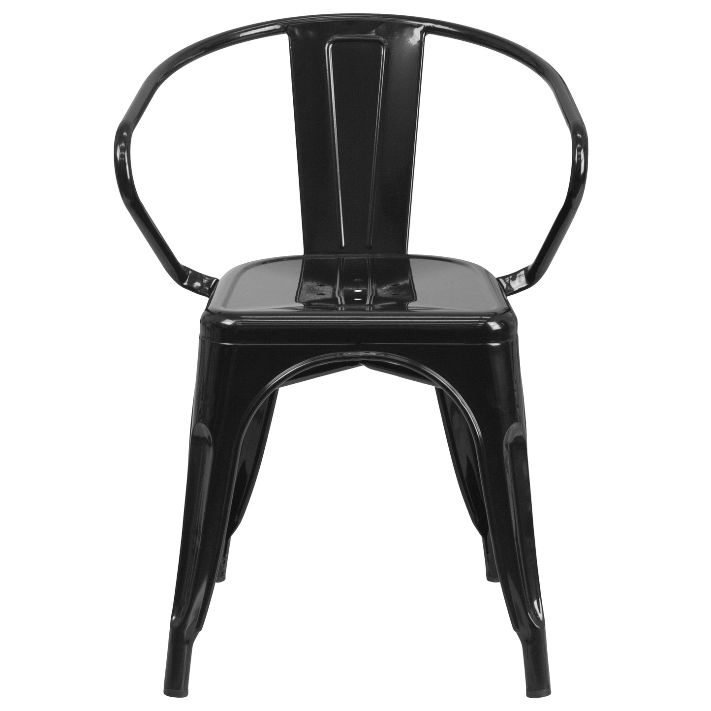 Black Metal Chair With Arms CH-31270-BK-GG