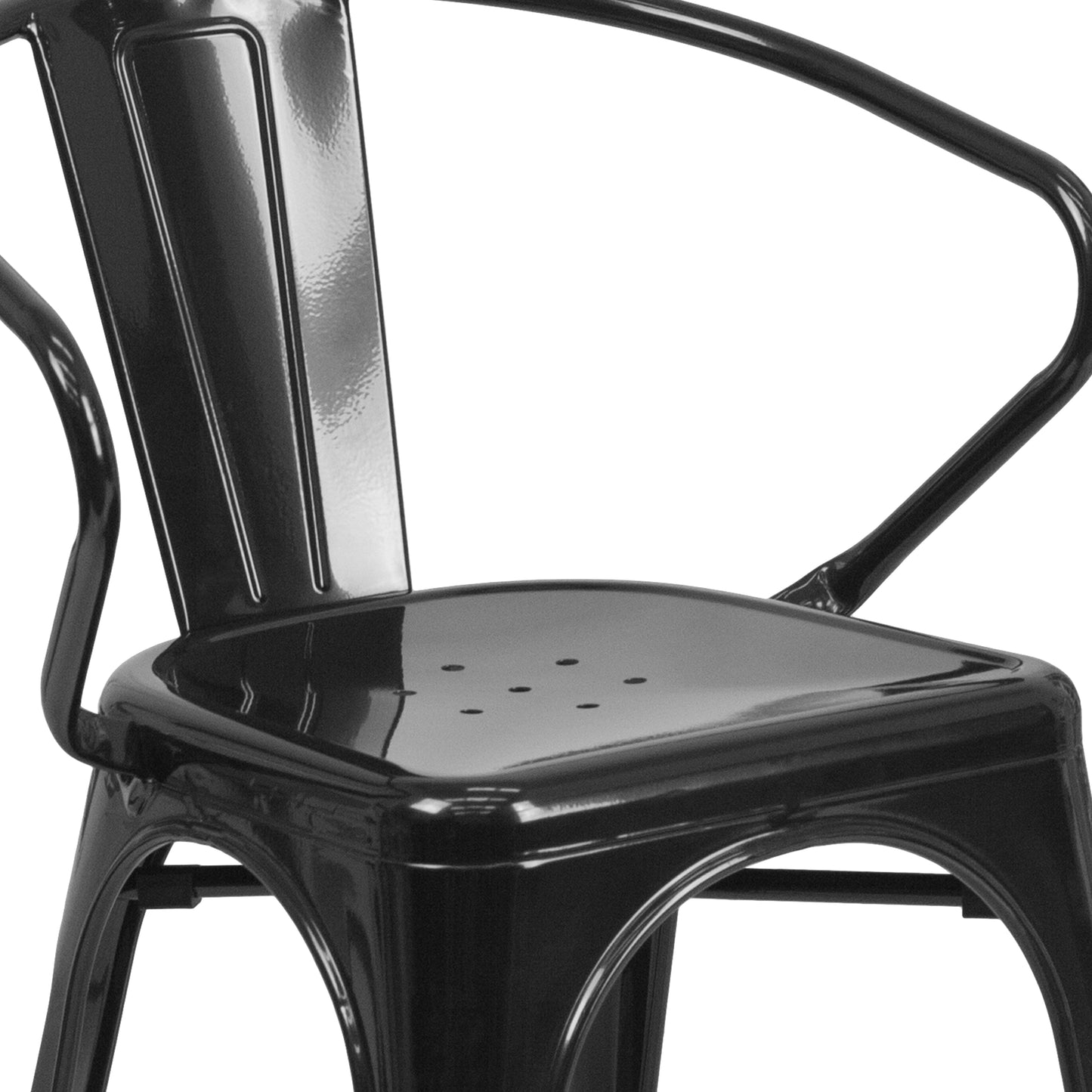 Black Metal Chair With Arms CH-31270-BK-GG