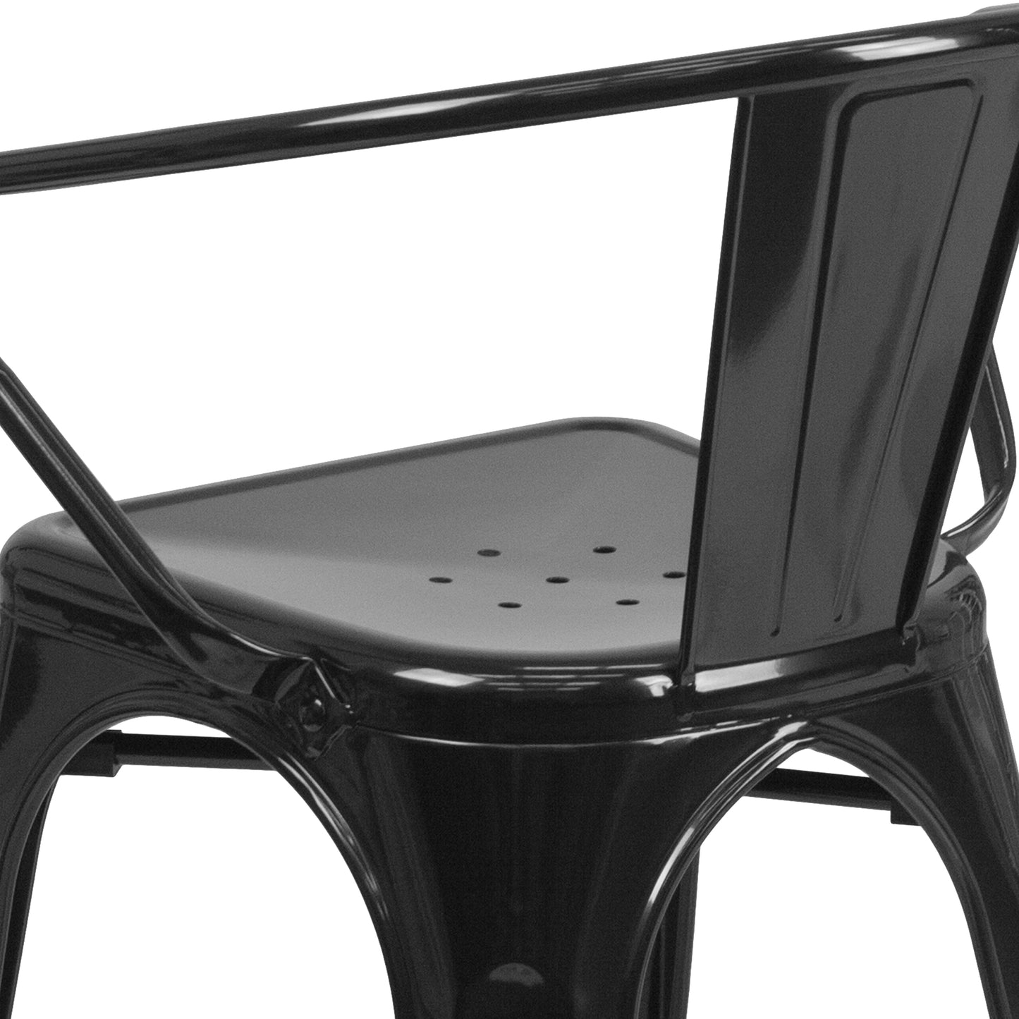 Black Metal Chair With Arms CH-31270-BK-GG