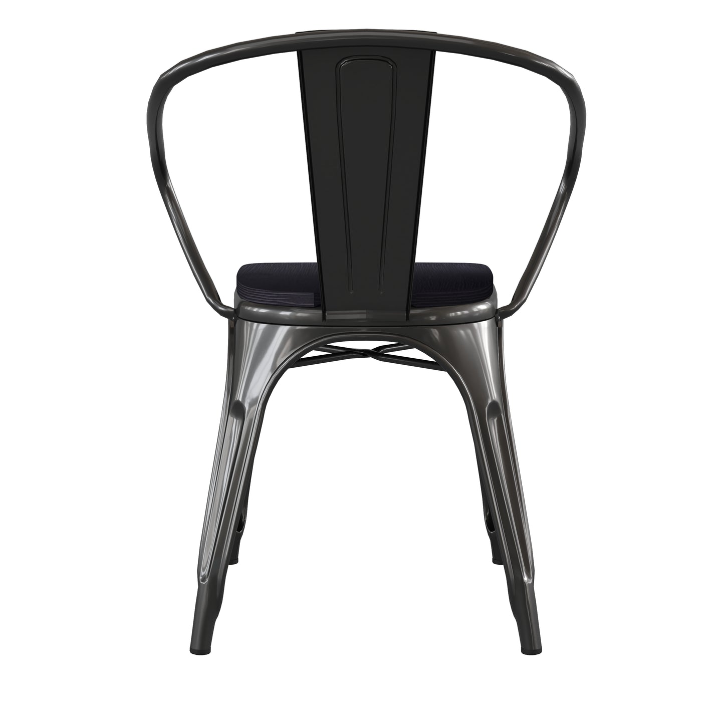 Black Metal Chair-Black Seat CH-31270-BK-PL1B-GG