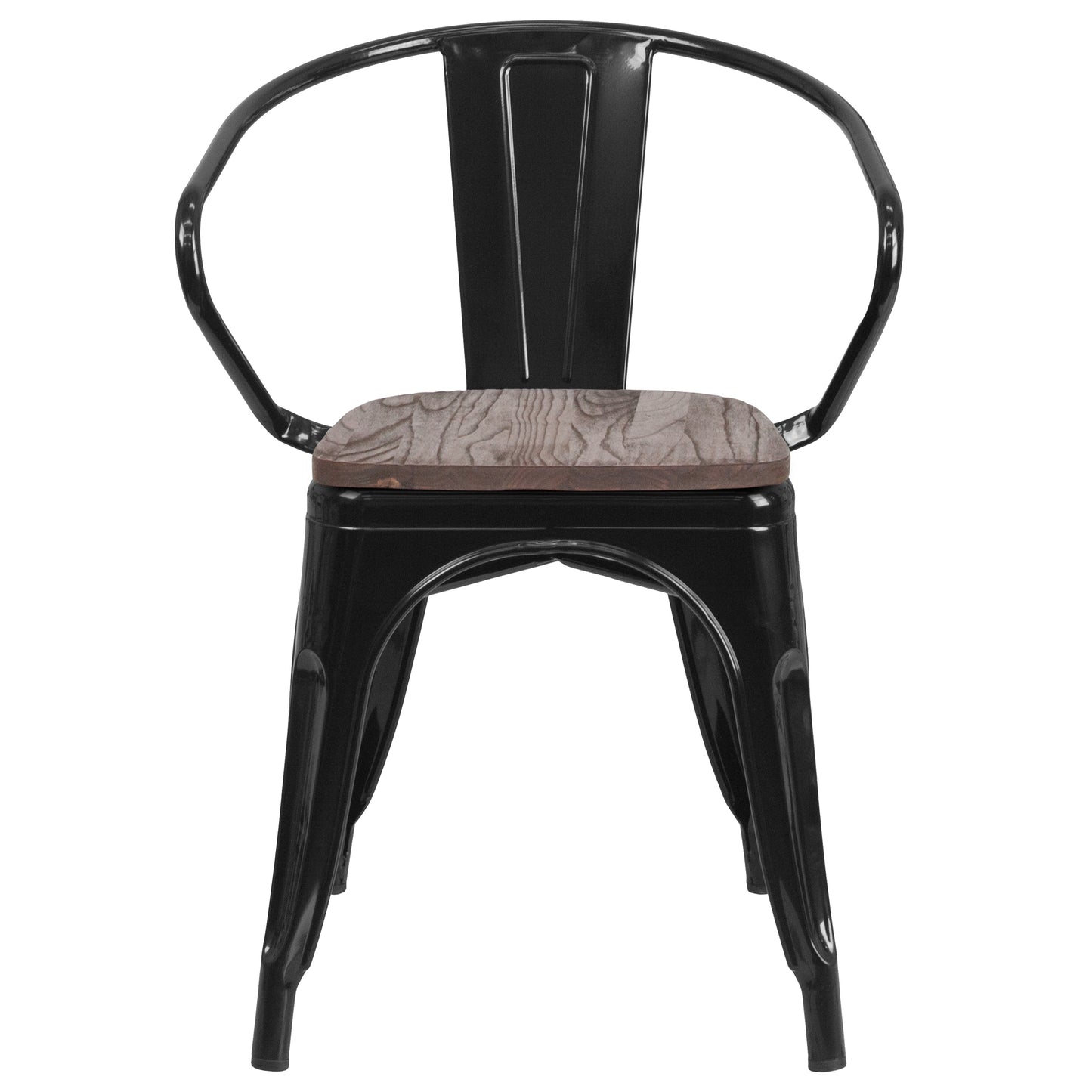 Black Metal Chair With Arms CH-31270-BK-WD-GG