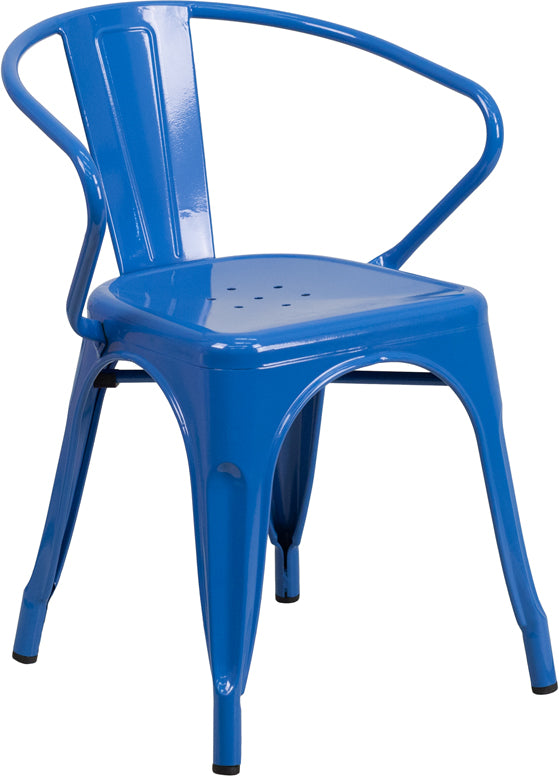 Blue Metal Chair With Arms CH-31270-BL-GG