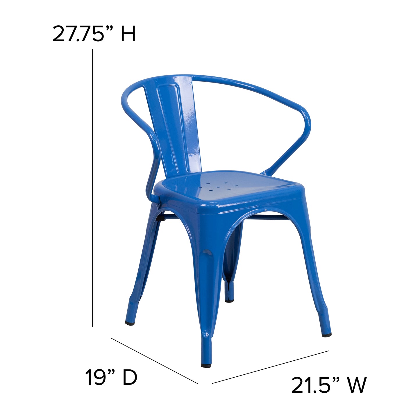 Blue Metal Chair With Arms CH-31270-BL-GG