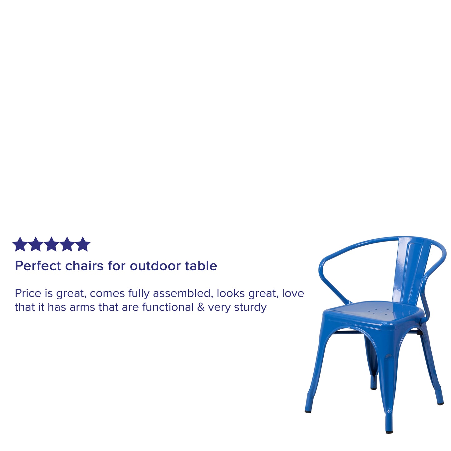 Blue Metal Chair With Arms CH-31270-BL-GG