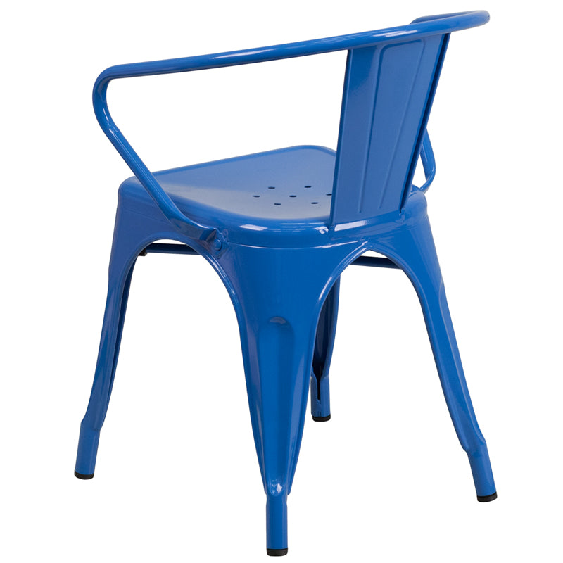 Blue Metal Chair With Arms CH-31270-BL-GG