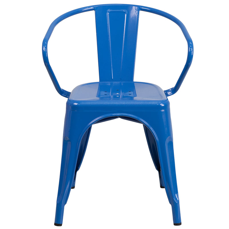 Blue Metal Chair With Arms CH-31270-BL-GG