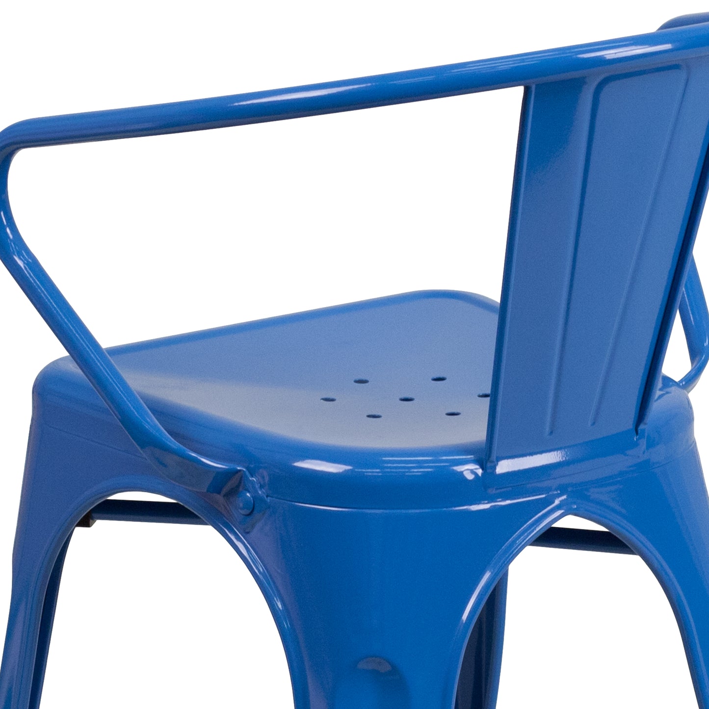 Blue Metal Chair With Arms CH-31270-BL-GG