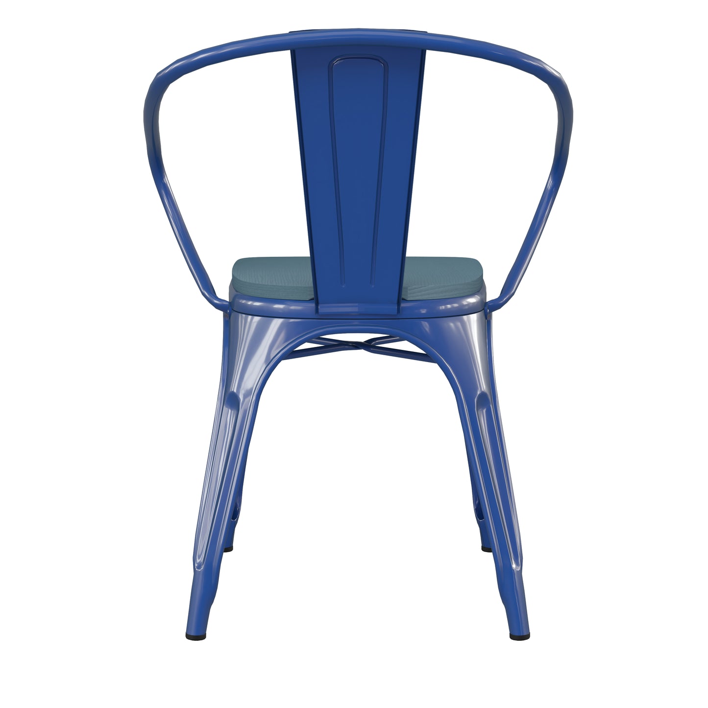 Blue Metal Chair-Teal Seat CH-31270-BL-PL1C-GG