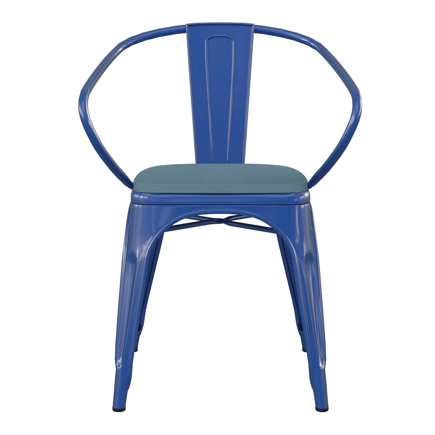 Blue Metal Chair-Teal Seat CH-31270-BL-PL1C-GG