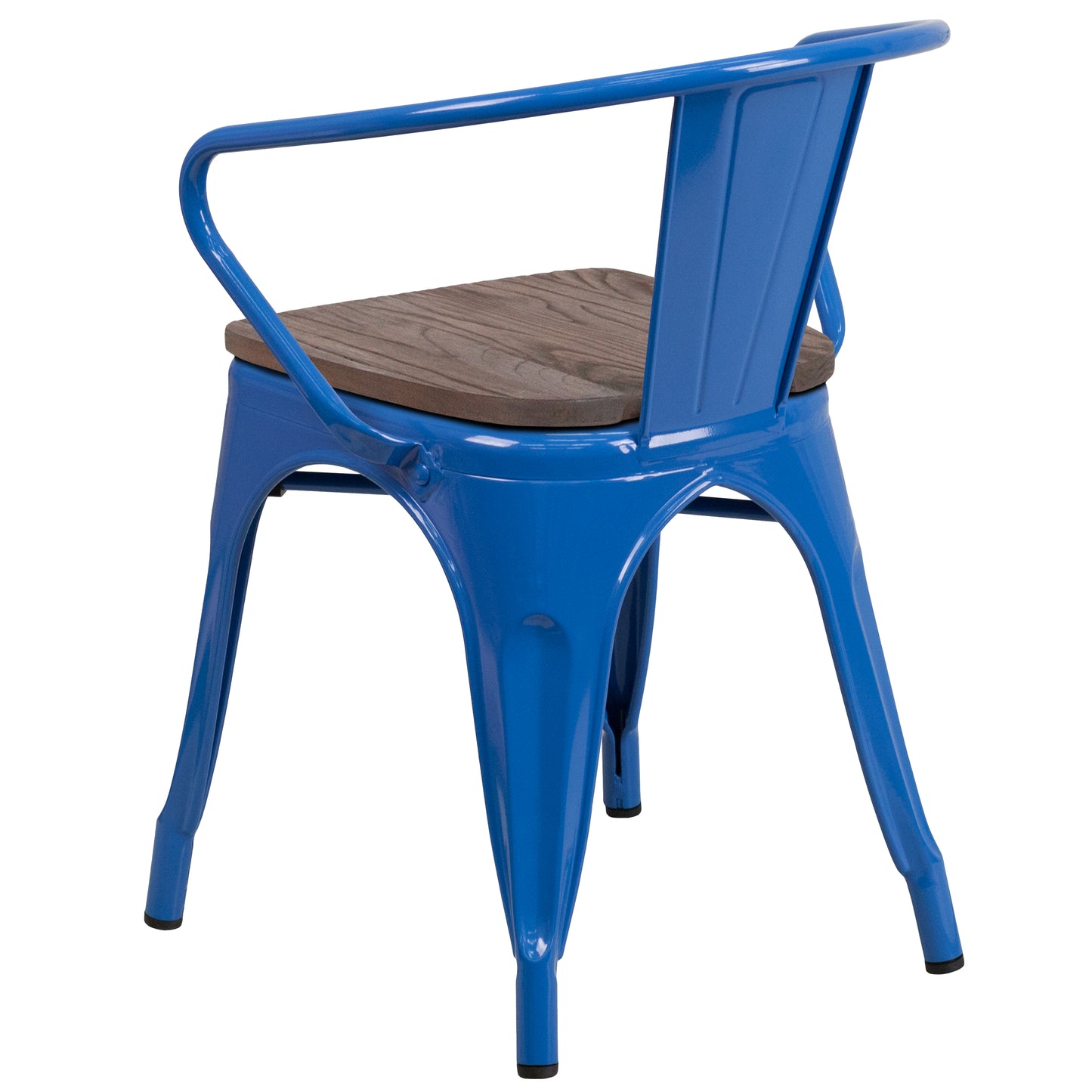 Blue Metal Chair With Arms CH-31270-BL-WD-GG