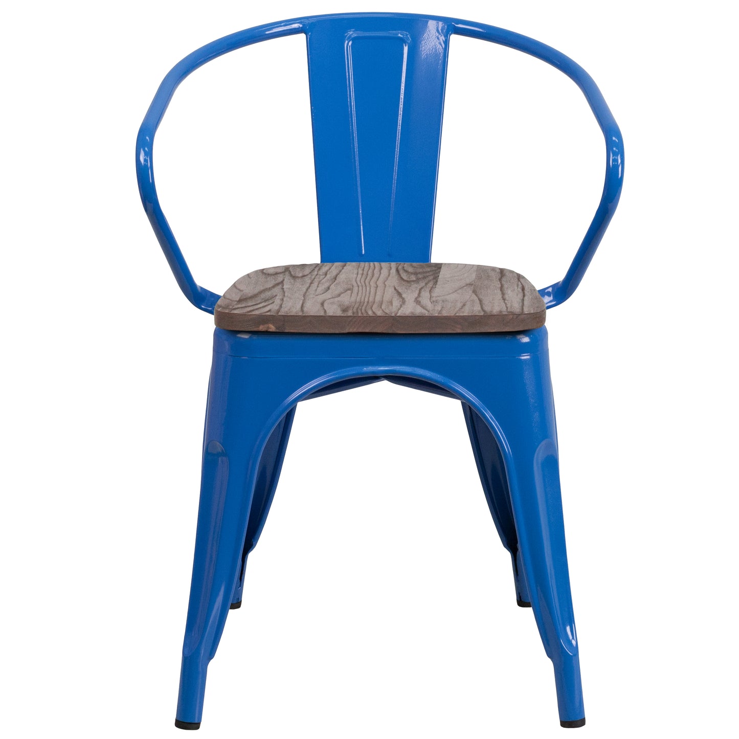 Blue Metal Chair With Arms CH-31270-BL-WD-GG