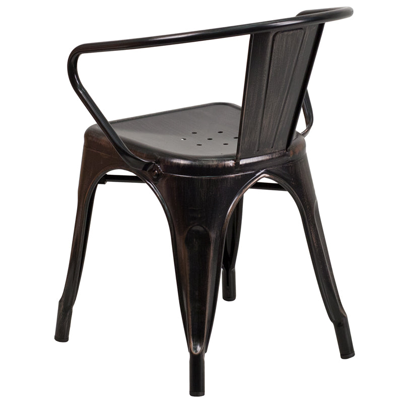 Aged Black Metal Chair-Arms CH-31270-BQ-GG