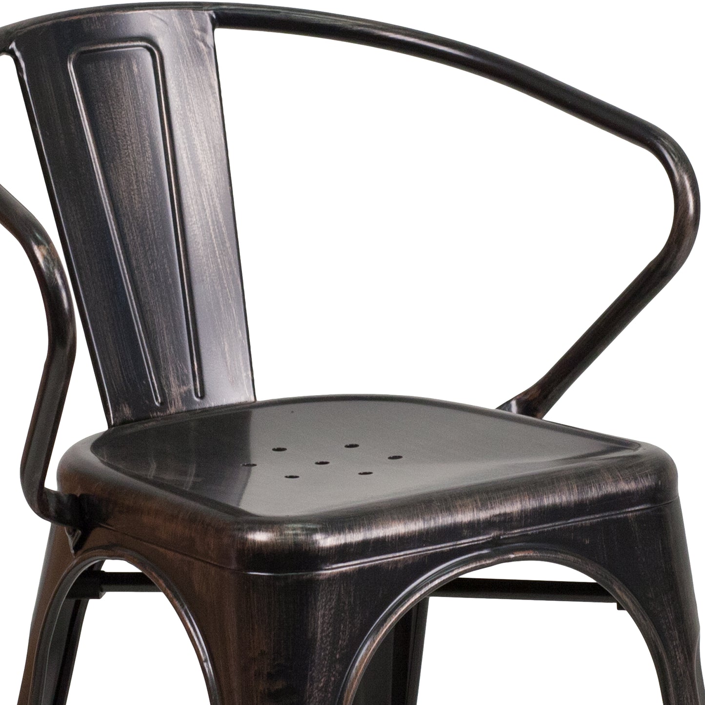 Aged Black Metal Chair-Arms CH-31270-BQ-GG