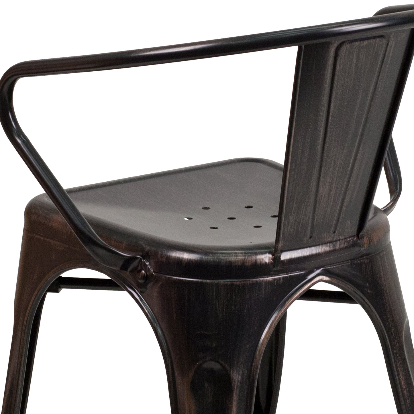 Aged Black Metal Chair-Arms CH-31270-BQ-GG