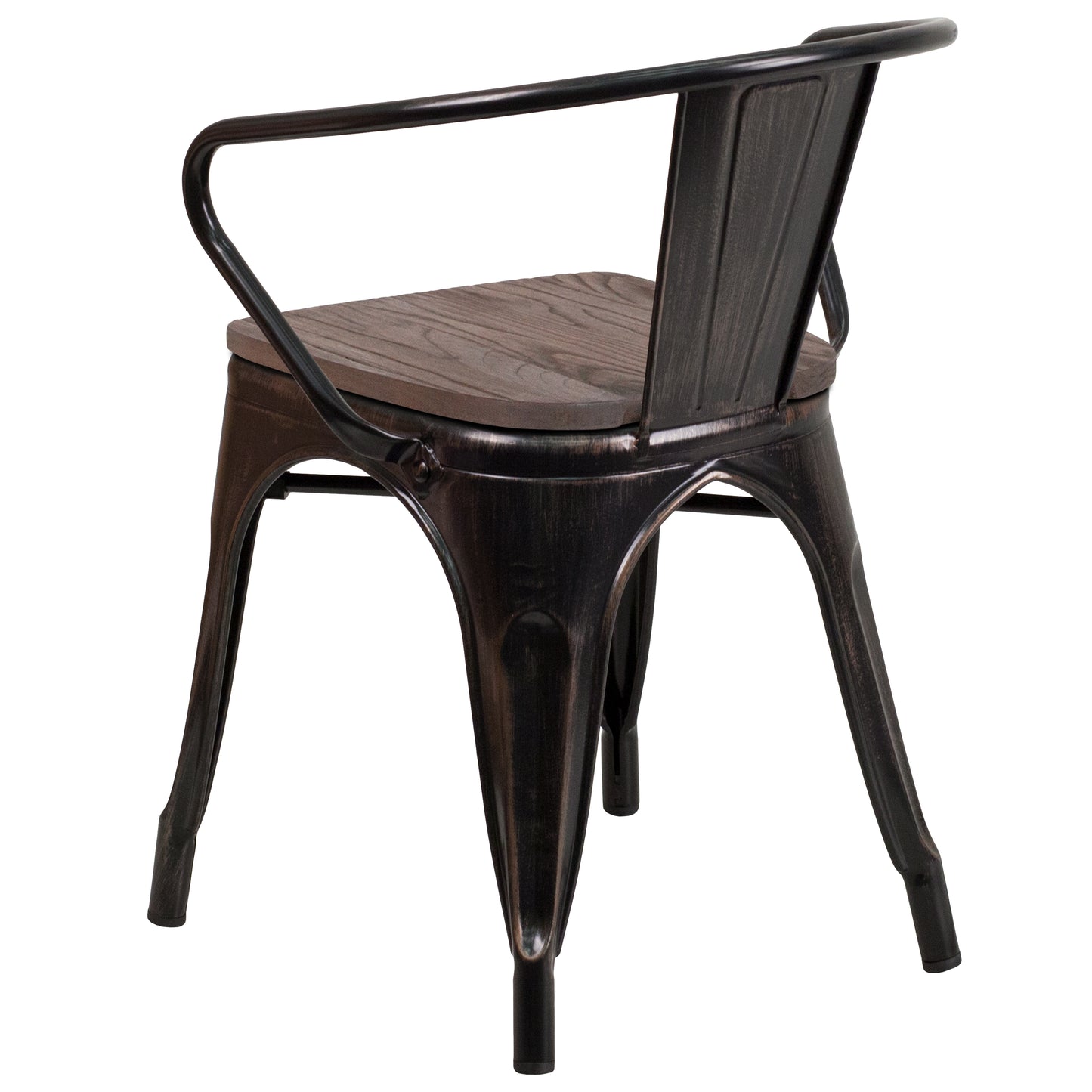 Aged Black Metal/Wood Chair CH-31270-BQ-WD-GG