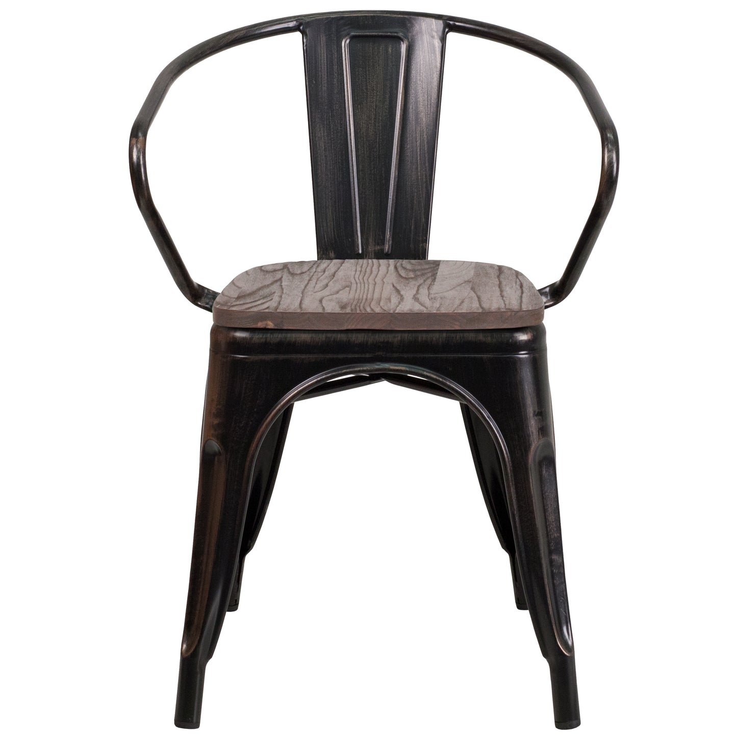 Aged Black Metal/Wood Chair CH-31270-BQ-WD-GG