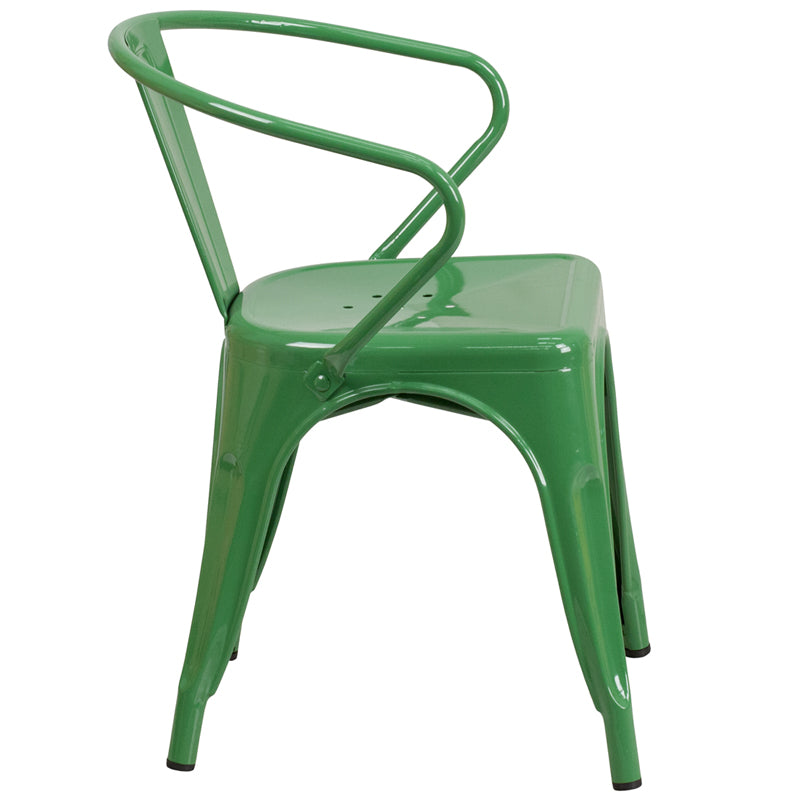 Green Metal Chair With Arms CH-31270-GN-GG