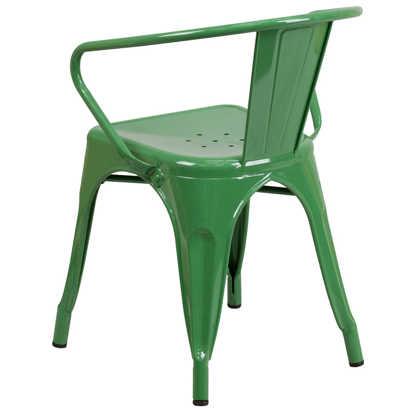 Green Metal Chair With Arms CH-31270-GN-GG