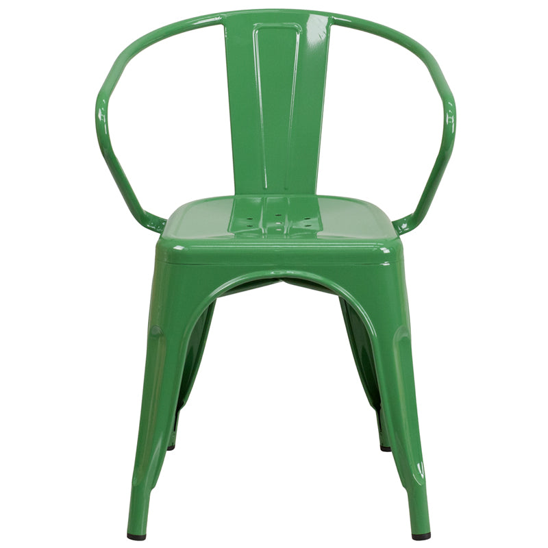 Green Metal Chair With Arms CH-31270-GN-GG