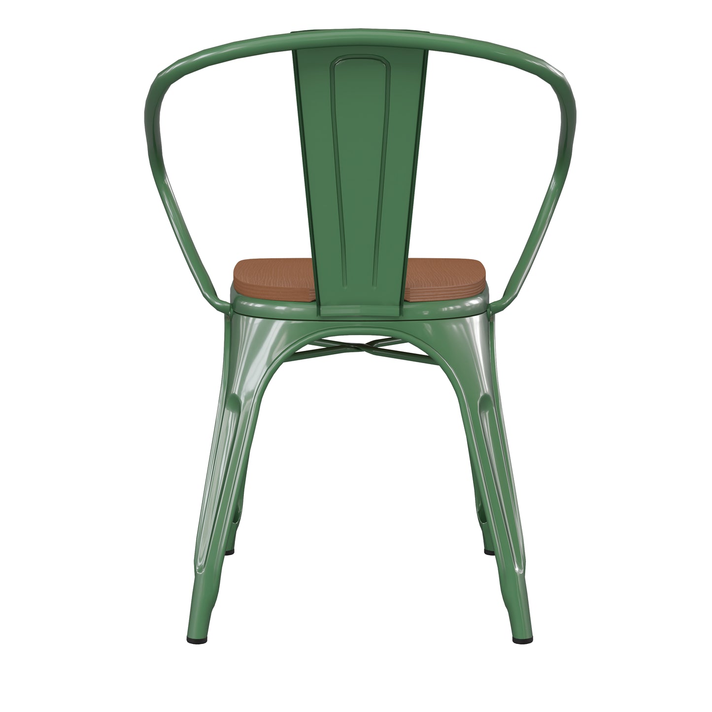 Green Metal Chair-Teak Seat CH-31270-GN-PL1T-GG