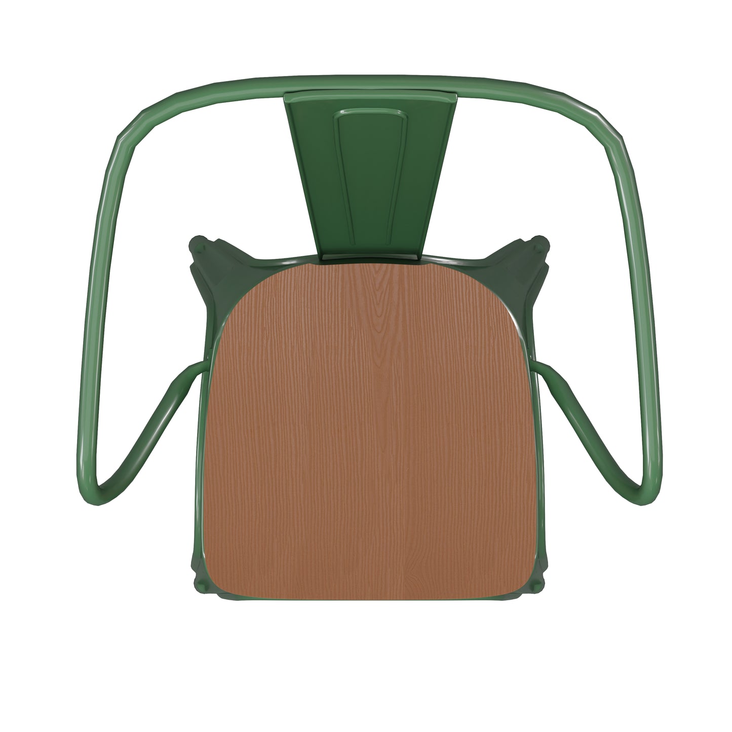 Green Metal Chair-Teak Seat CH-31270-GN-PL1T-GG