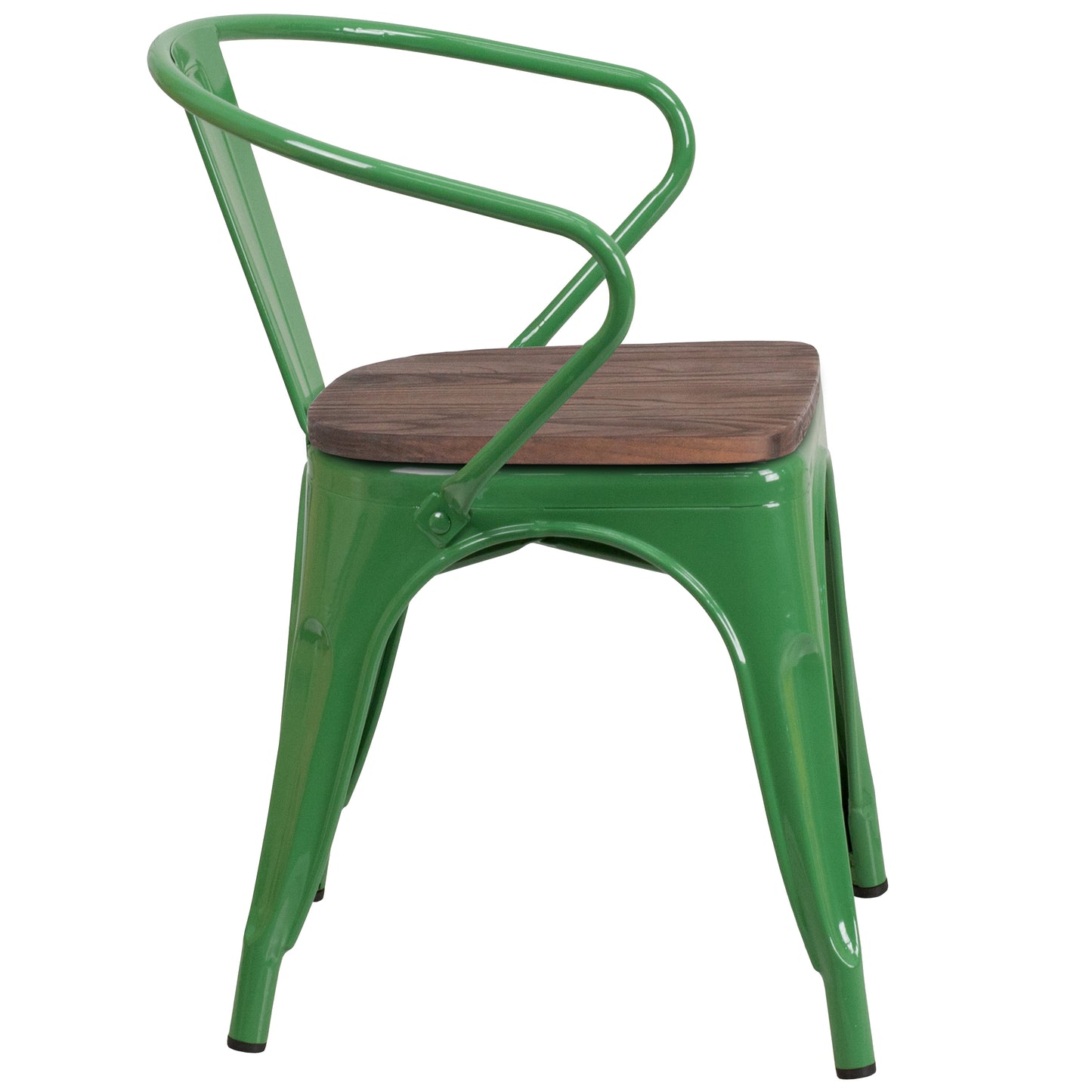 Green Metal Chair With Arms CH-31270-GN-WD-GG