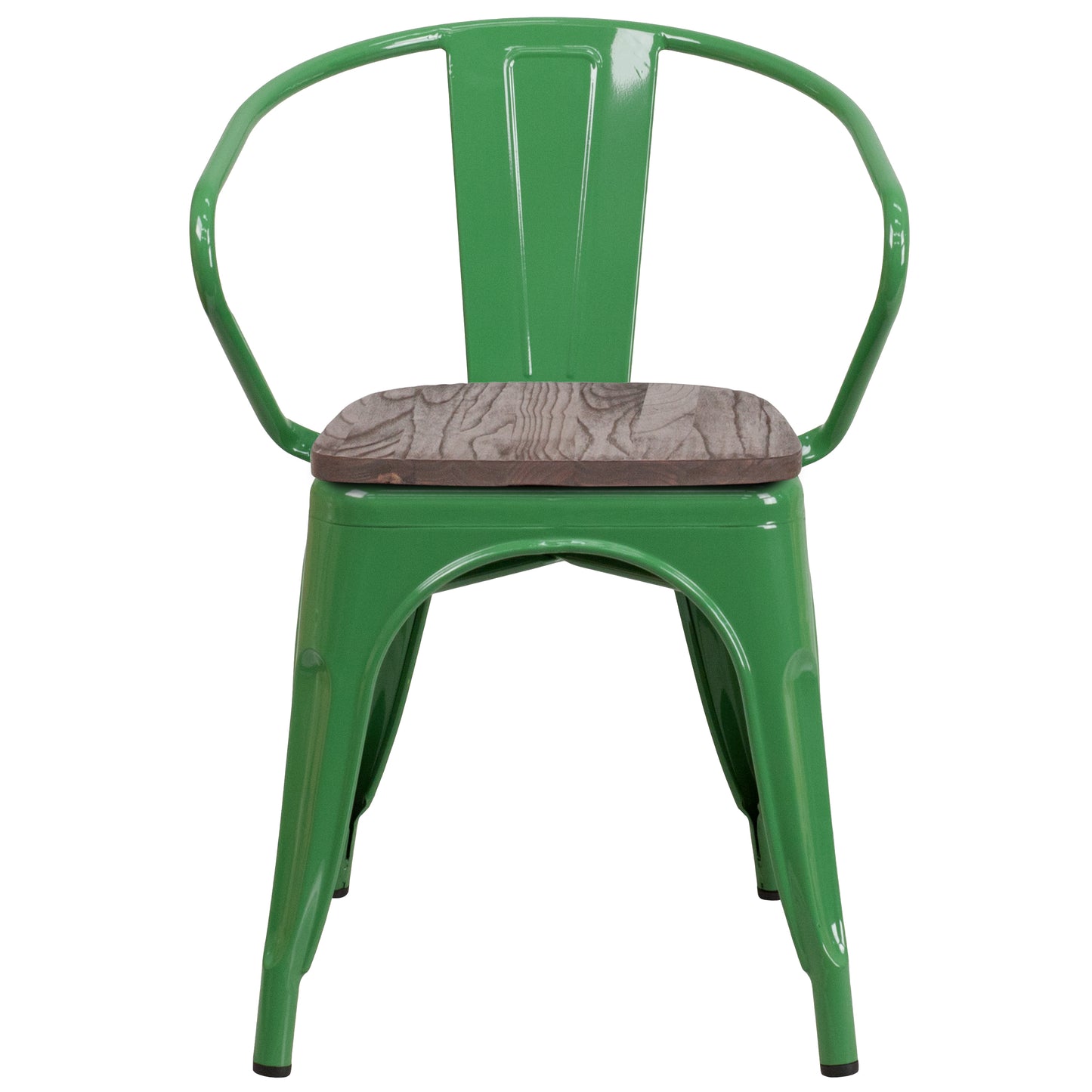 Green Metal Chair With Arms CH-31270-GN-WD-GG