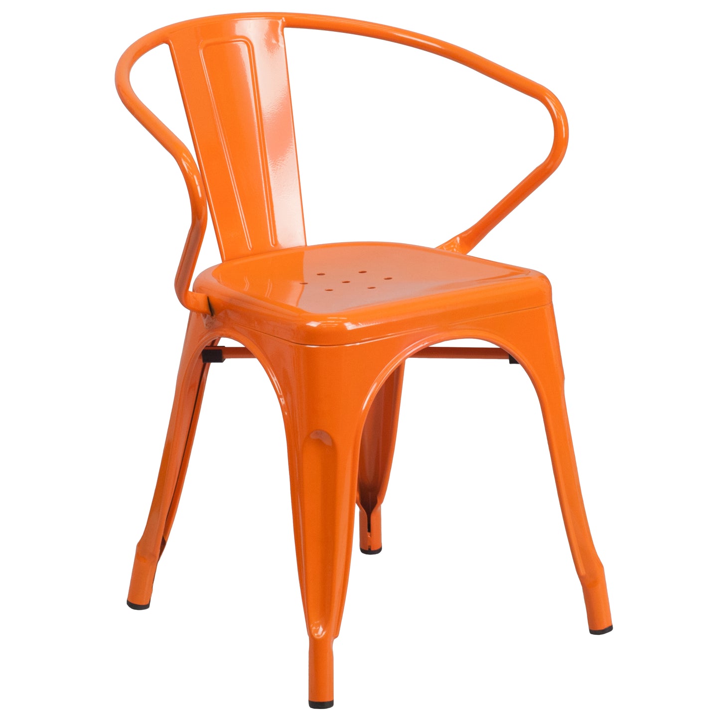 Orange Metal Chair With Arms CH-31270-OR-GG