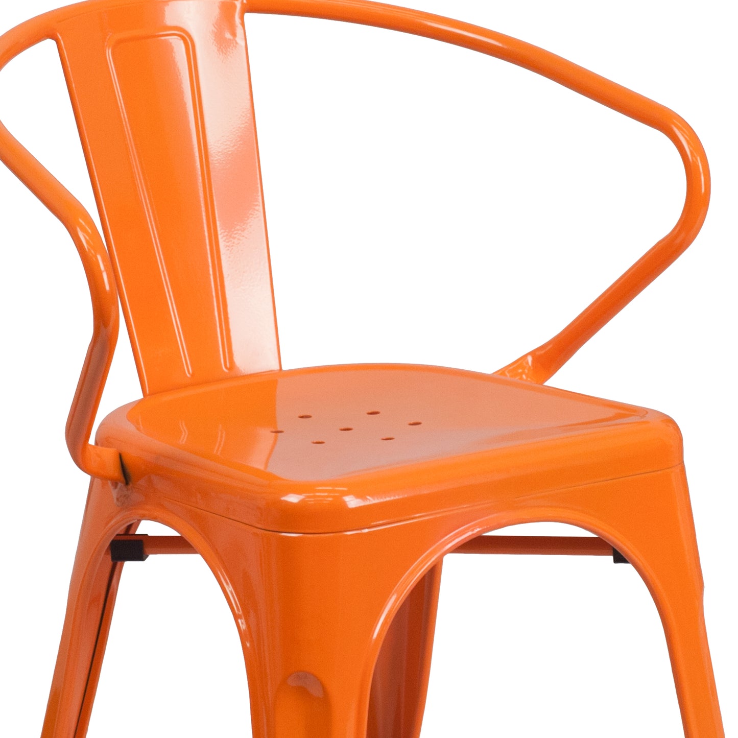 Orange Metal Chair With Arms CH-31270-OR-GG