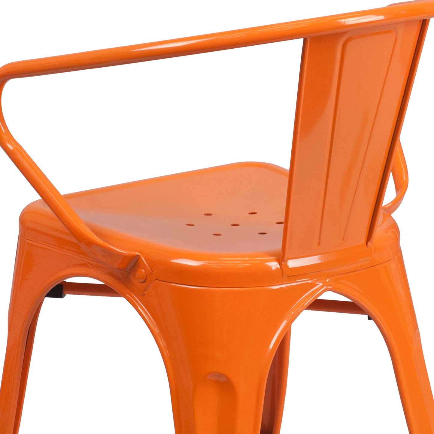 Orange Metal Chair With Arms CH-31270-OR-GG