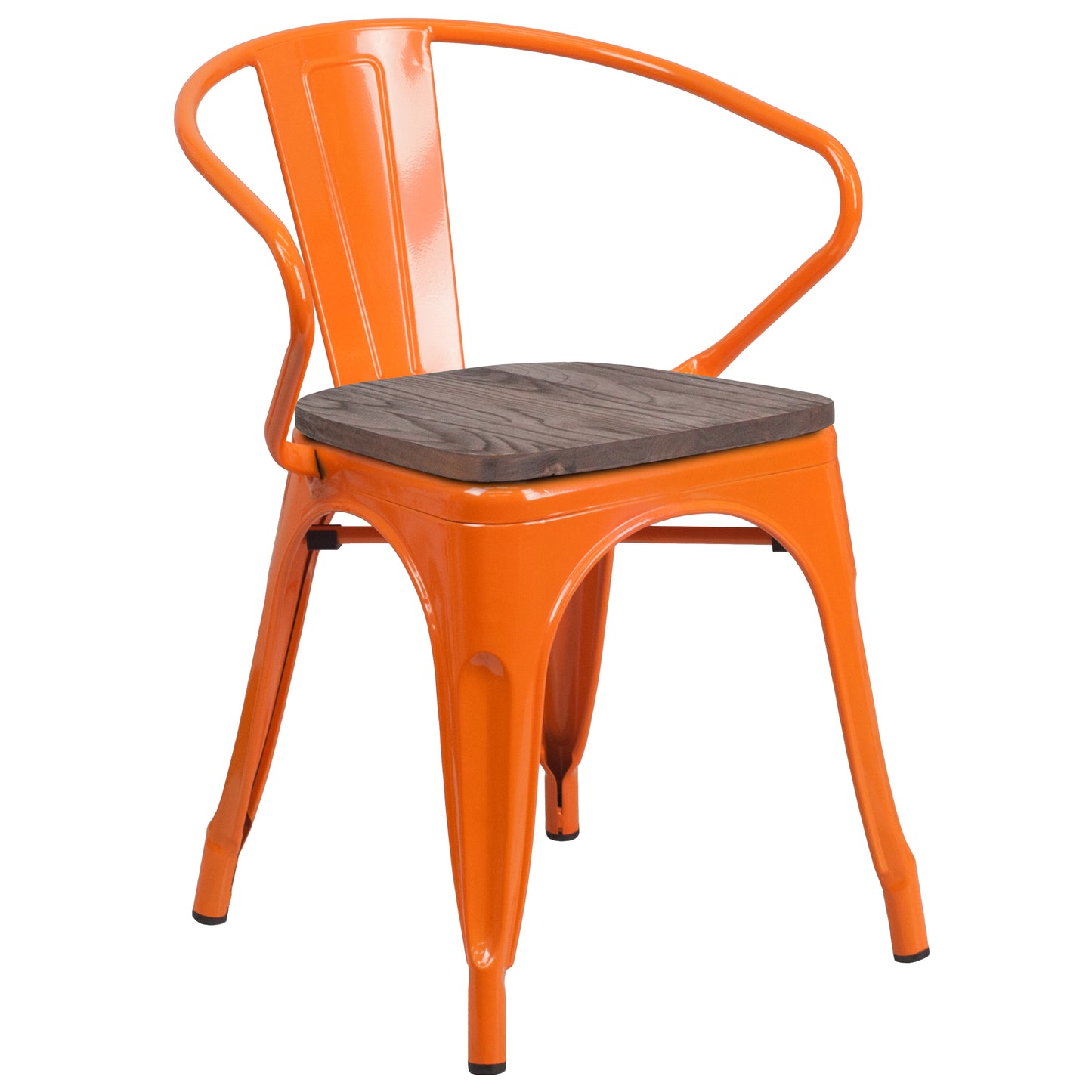 Orange Metal Chair With Arms CH-31270-OR-WD-GG