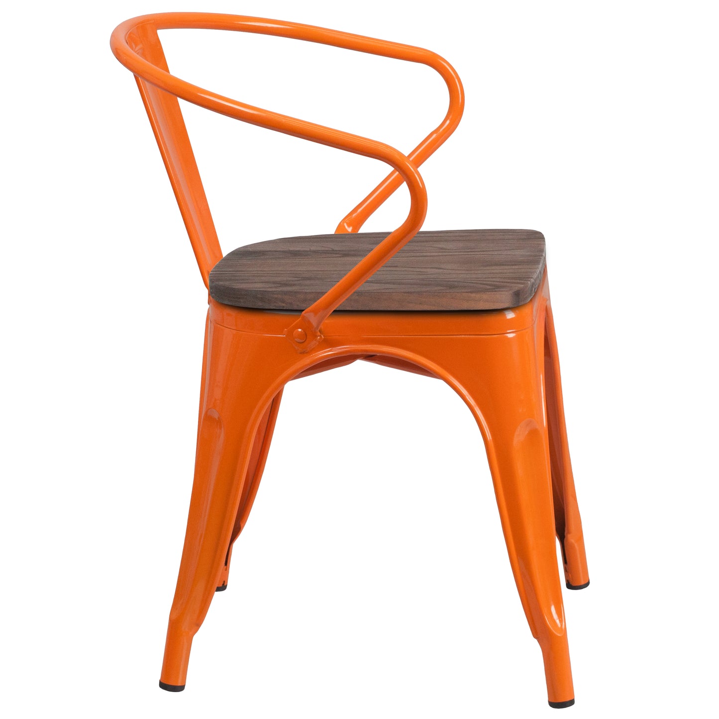 Orange Metal Chair With Arms CH-31270-OR-WD-GG