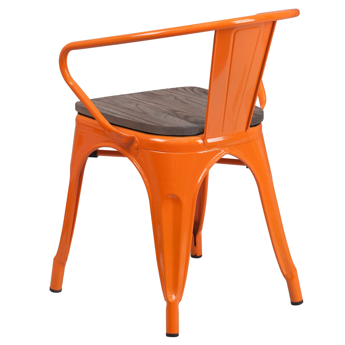 Orange Metal Chair With Arms CH-31270-OR-WD-GG